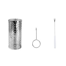 Open Barbecue Rolling Grill Basket BBQ Net Tube Grill Basket Grid Open BBQ Grill for Travel Camping Picnic Small