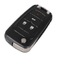 (4 Button, black) Car Key Fob Shell for Chevrolet Cruze, Camaro, Impala - HU100 Blade Keyless Entry Remote Cover (2, 3, 4, or 5 Buttons)