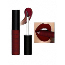 (Burgundy) QIBEST Soft Matte Lip Cream,Highly Pigmented Long-Lasting Wear Non-Stick Cup Liquid Lipstick Lip Gloss Lip Glaze