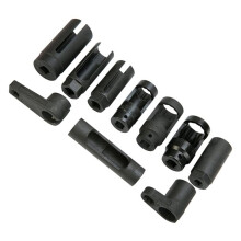 10 Stuks Zwarte CR-V Stalen Hoofdsensor-Socketset, Gereedschap voor Het Verwijderen van de O2-Zuurstofsensor, Druksleutel en Dop