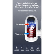 Instant Heating Faucet Hot Water Tap Tankless Water Heater Electric Kitchen Faucet Fast Heating Water Tap 3300W EU Plug