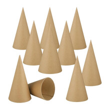 10 Stück Pappmaché-Kegel mit Offenem Boden, 25,4 X 10,2 cm, Papierkegel für DIY-Kunstprojekte, Weihnachtszwerge, Weihnachtsbaum