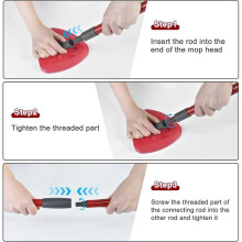 Mop Handle Replacement for 4 Section Spin Mop Handle for O-Cedar/Vileda Turbo Mop Refills