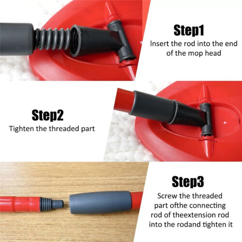 Mop Handle Replacement for  4 Section Spin Mop Handle for O-Cedar/Vileda Turbo Mop Refills 2