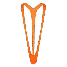 (One Size, Orange) Bright Fluoro Stretch Open Deep V-Neck Borat Swimwear for Men - Hot Lingerie by PrettyJ