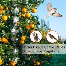 3 Pcs Bird Scare Discs Highly Reflective Double-Sided Bird Reflectors Sparkly Wind Spinner Outdoor Metal Garden Decor