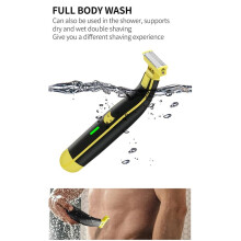 Men'S Electric Shaver Dual Blade Wet & Dry Razors Full Body Washable USB Rechargeable Precision Trimmer Heads
