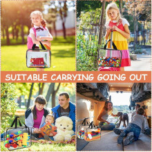 Large Toy Storage Bags with Labels, Reusable Clear PVC Board Game Storage, Travel Waterproof Organizer Bags with Zipper