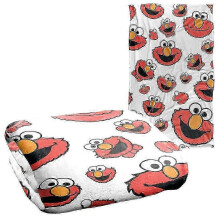 (50x40in 100x125cm) Sesame Street Elmo Face Pattern Licensed Silky Soft Throw Blanket 36x58 inches