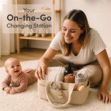 Baby Diaper Caddy Organizer for Changing Table - Stylish Nursery Storage Basket, Newborn , Baby Shower Gifts