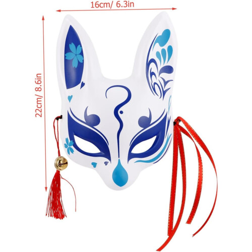 Ιαπωνική μάσκα Cherry Blossom Fox για γυναίκες Μάσκα Cosplay με μισό πρόσωπο και ζώα 1