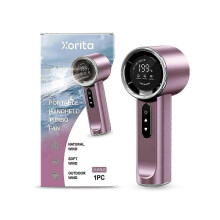 (1pc) Portable Handheld Turbo Fan with Digital Display - Adjustable High Speed Mini Fan up to 199 Settings and Third Gear Wind Speed Adjustment