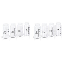 8 Bouteilles en Plastique avec Bouchon Hermétique 8 Oz/250 Ml, Contenants à Large Ouverture pour Liquide, Bouteilles en Plastique PP Graduées