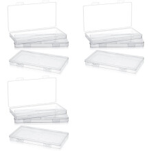 Lot de 9 Boîtes de Rangement Transparentes en Plastique, Petit Boîtier Rectangulaire Vide avec Couvercle à Charnière pour la Collecte de Perles