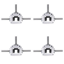 4X Gear-Box 90 Degree Right Angle Bevel-Gearbox 1:1 Reversing Double Output Shaft 1 Module 20 Teeth Bevel Gear