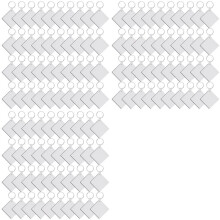 360 Pcs Square Sublimation Keyring Blanks Set with Double Side Heat Transfer Keychain for DIY Keychain and