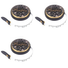 Vintage Style 5 Foot Portable Telescopic Tape Measure - Faux Leather with Floral Design, Great for Sewing 3 Pack