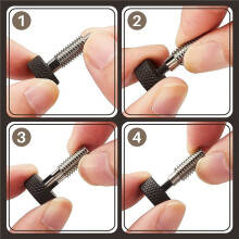 1 Set M6 Gerändelter Griff Schnellverschlussstifte - Rückziehbare Federstift Schnellverschluss-Sperrstifte (2 Große + 2 Kleine)
