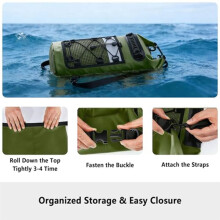 20L Waterproof Dry Bag Backpack for Kayaking, Hiking, Camping, Boating, Beach and Swimming Green