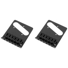 2X 6 Zadel Asbak Brug Staartstuk voor Telecaster Tele Elektrische Gitaar (Zwart)