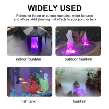 Mist Maker, USB Port 4 Color LED Lights Fog Machine, Indoor Fountain Garden Pond Water Fogger Atomizer White