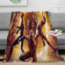 (50x40in 125x100cm) Spiderman Fleece Blanket Throw - 3D Printed, Microfiber Fluffy & Warm Lightweight Bedspread For Kids & Adults