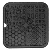 (Black A) Dog Slow Feed Mats with Suction Cup Silicone Dog Food Sucker for Training - Alternative Feeder for Seconds