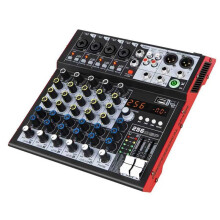 -6 Professional Mixing Console 6-Channel with DSP Reverb Effects & USB Playback/Recording Stage Performance