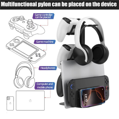 3-Layer Controller Holder Storage Stand for PS5 PS4   Gamepad Rack Tablet Mobile Phone Holder Organizer 2