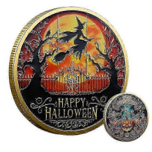 Halloween Souvenir Gold Metal Sturdy Collectible Coin Creative Commemorative Party Favor