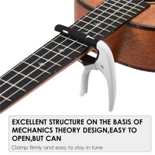 Tragbarer Gitarren-Kapodaster, Professioneller Gitarren-Tonwechsler mit Plektrum für Akustische E-Gitarren, Ukulele, Mandoline A