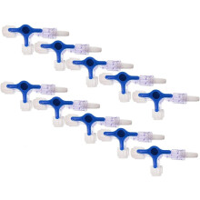 10 Pièces de Robinet à Trois Voies Jetables avec Connexions Luer Verrou Male pour Projets Scolaires, Loisirs DIY Expérimentaux