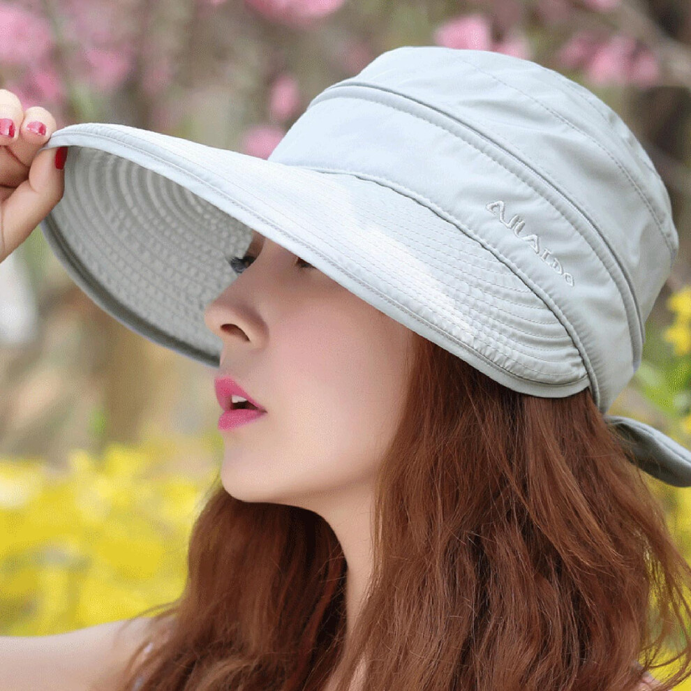 Hue-Grain (Gray) Korean Summer Hat - Uv Protection Beach Cap