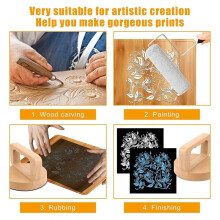 Wood Baren for Printmaking,Beech Block Printing Tool Printing Press Tool Hand Printing Tool Linoleum Block Printing Tool