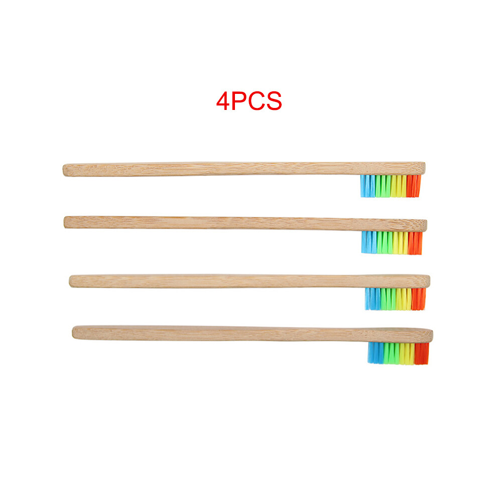 Hue-Grain (4Pcs) Bamboo Toothbrush - Soft Bristle (4-Pack)