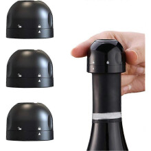 3 Pack Champagne Stopper, Reusable Silicone Sealed Wine Bottle Stopper