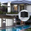 12W LED Indoor Wall Light, 2 Pack, IP65 Waterproof Outdoor Wall Light, Adjustable Beam Angle, 6000K Cool White (Black) 2