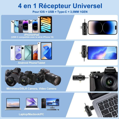 Ασύρματο μικρόφωνο πέτου για iPhone/Android/PC/Κάμερα/Laptop, φορητό μικρόφωνο πέτου 4 1