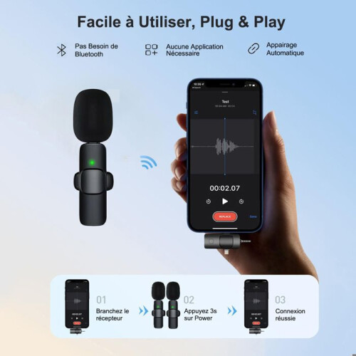Ασύρματο μικρόφωνο πέτου για iPhone/Android/PC/Κάμερα/Laptop, φορητό μικρόφωνο πέτου 4 2
