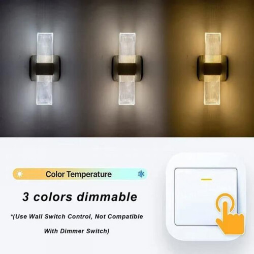 LED wall light - Oval model - 12W - Adjustable brightness 2700–6500K - Black aluminum 1