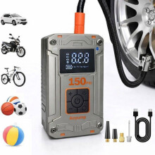 Autoreifenfüller, kabelloser tragbarer Luftkompressor, 150 PSI (10 bar), elektrische Fahrradpumpe, automatische Abschaltung, LED