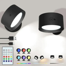 Soilse balla - Tacar de 2 - Rialú tadhaill gan sreang - LED RGB il-dhathach - Rialú cianda agus lasc ama