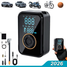Kabelloser Autoreifenfüller, tragbarer Luftkompressor (150 psi) – mit Licht, intelligenter Abschaltautomatik, zwei LCD-Bildschirmen un