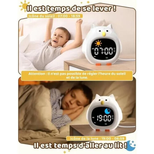 Εκπαιδευτικό Παιδικό Ξυπνητήρι, Ημέρας/Νύχτας, 2 Ξυπνητήρια/12/24ωρη Ώρα/Αναβο 1