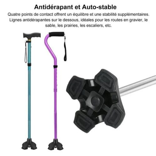 Τετραπλές άκρες μπαστουνιού - 1 τεμάχιο, 1,9cm, καουτσούκ, 4 πόδια, αντιολισθητι 1
