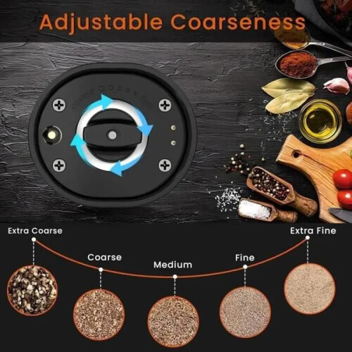 Electric pepper mill with double charging base, automatic salt and pepper mill, two-piece set 2