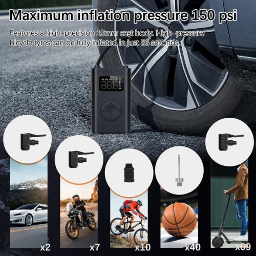 Φουσκωτής ελαστικών αυτοκινήτου Xiaomi - Αεροσυμπιεστής 2, 150PSI, Φουσκωτής ελαστ 1