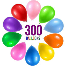 300Pcs, Multicolor Birthday Balloons Pack, 30cm Latex Pastel Balloons