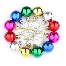 24 unidades de mini adornos navideños para árbol de Navidad de 6 colores, acabado mate y con purpurina, adornos colgantes de Navidad d