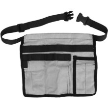 Gartenschürze mit Fleece-Taschen, Oxford-Gewebe, verstellbarem Gürtel, wasserdicht, schmutzabweisend, grau, einteilig